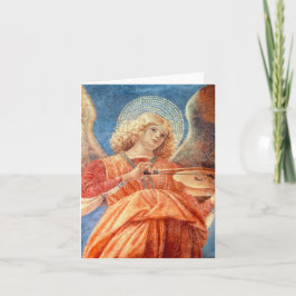 Tarjeta Musical angel playing the violin fresco