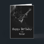 Tarjeta musical Birday Sister Fun You Rock<br><div class="desc">Hermana de la bienvenida de cumpleaños a un músico con rock divertido</div>