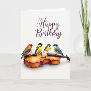 Tarjeta musical de cumpleaños con pájaros dulces
