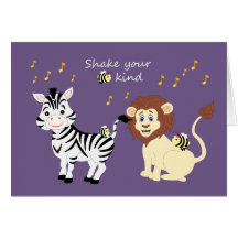 Tarjeta musical de los animales de la cebra y del