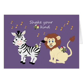 Tarjeta musical de los animales de la cebra y del