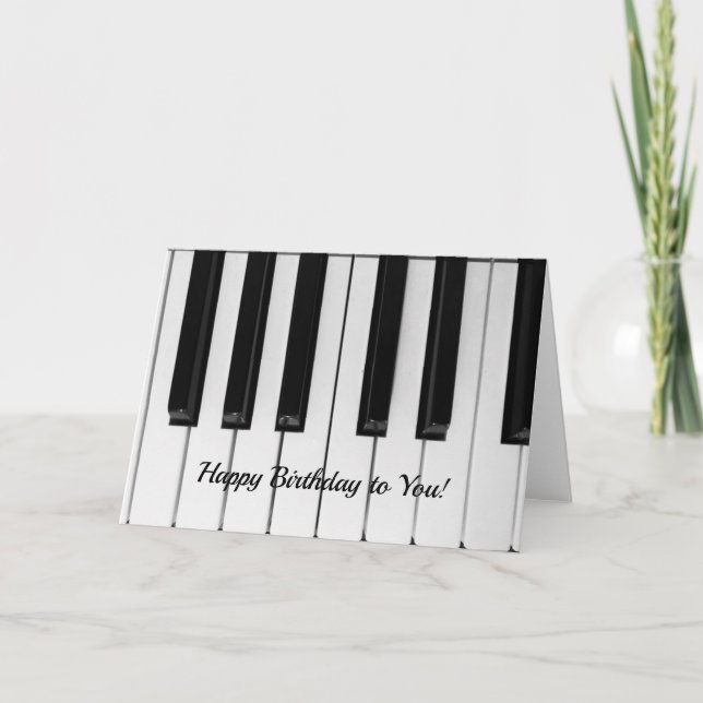 Tarjeta musical de piano de cumpleaños feliz (Anverso)