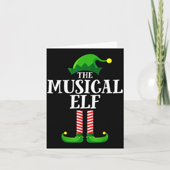 Tarjeta Musical Elf Matching Family Group Christmas Party  (Anverso)