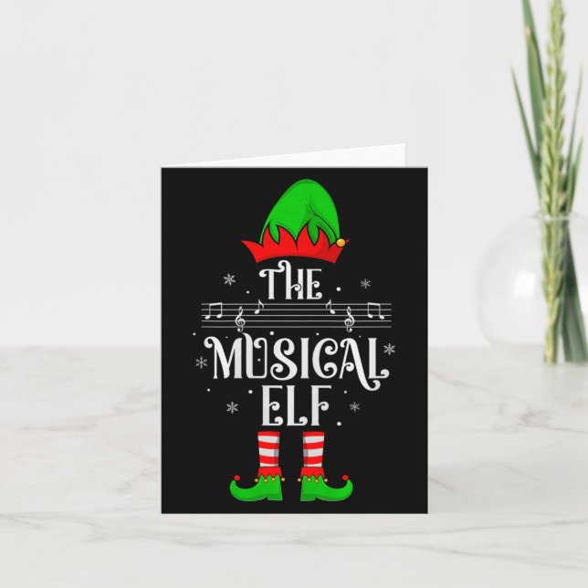 Tarjeta Musical Elf Xmas Christmas Matching Family Elf Squ (Anverso)