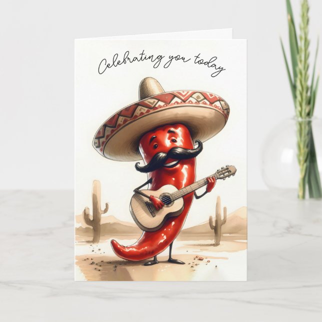 Tarjeta Músico de Pepper de Chili Rojo (Anverso)