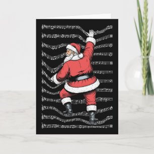 Tarjeta Músico Navidad Divertido Santa Claus Subiendo Ovej