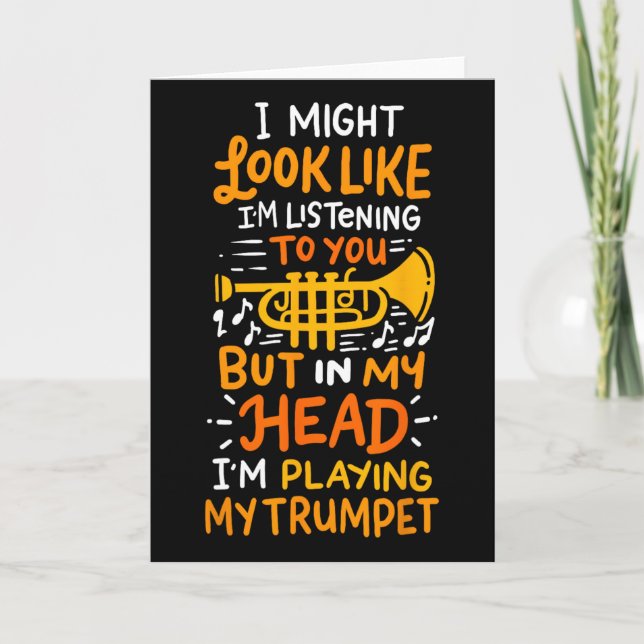 Tarjeta Músicos Cumpleaños Y Tienda Trumpet Player (Anverso)