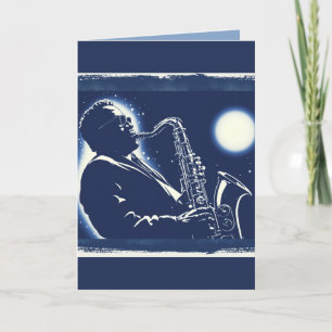 Tarjeta Músicos de Arte Pop Saxofón Blues Música