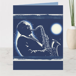 Tarjeta Músicos de Arte Pop Saxofonista de Blues Música