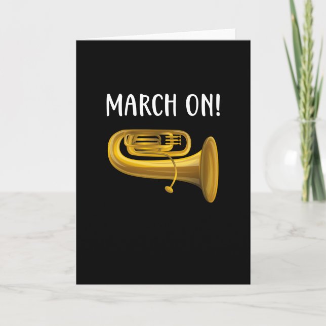Tarjeta Músicos de la banda de música Trumpet Marchando (Anverso)