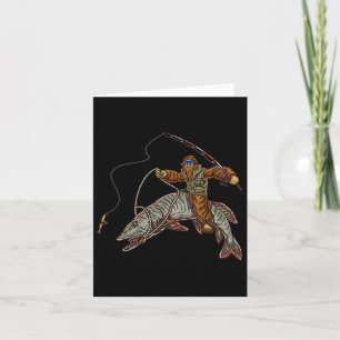 Tarjeta Muskie Fishing Tiger Musky Huntando Pescadores de 