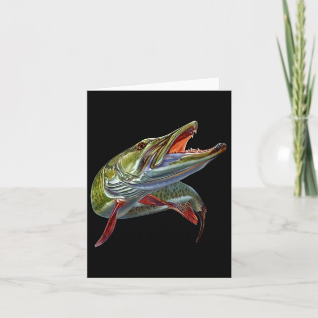 Tarjeta Muskie Hunter Musky Fisher Lure Fly Fishing Nov (Anverso)