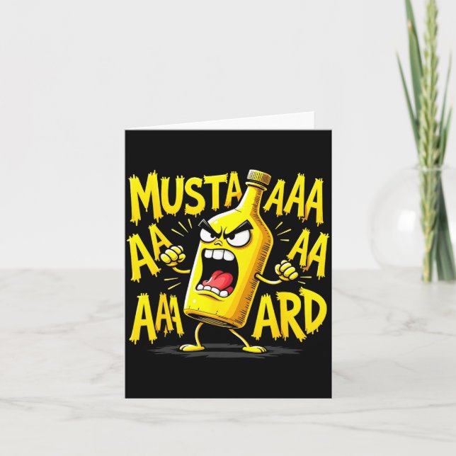Tarjeta Mustard Bottle Scream Funny Condiment Rap Humor  (Anverso)