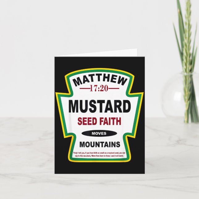 Tarjeta Mustard Seed Faith Matthew 17_20 Christian Condime (Anverso)
