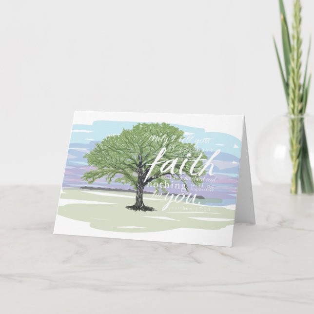 Tarjeta Mustard Seed Faith Notecard, Mateo 17:20 (Anverso)