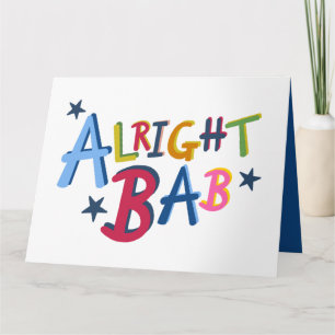 Tarjeta Muy bien Bab Black Country Words Greetings Card