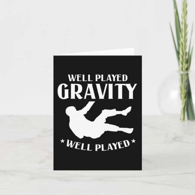 Tarjeta Muy Bien Jugado Gravity Divertido Slip Y Caer En G (Anverso)