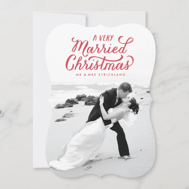 Tarjeta muy casada de la foto del recién casado (Anverso)