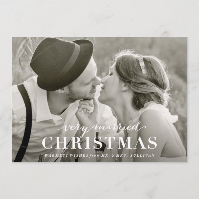 Tarjeta muy casada del día de fiesta del recién (Anverso)