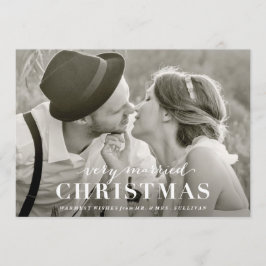 Tarjeta muy casada del día de fiesta del recién