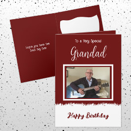 Tarjeta Muy especial Grandad feliz cumpleaños burgundy