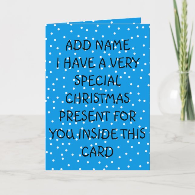 Tarjeta Muy especial regalo de Navidad (Anverso)