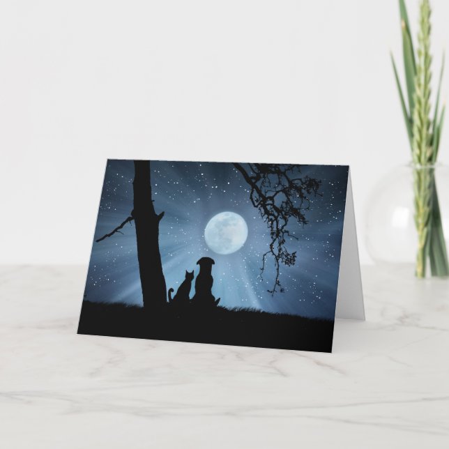 Tarjeta Muy lindas bendiciones de invierno para perro y ga (Anverso)