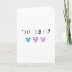 Tarjeta Muy orgullosa de tu buena carta de felicitaciones