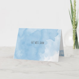 Tarjeta Muy pronto, Blue Watercolor Faded Design