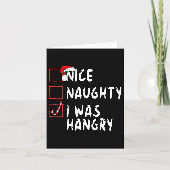 Tarjeta Muy travieso, fui Navidades Hangry Xmas Santa Cla (Anverso)