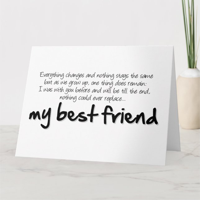 Tarjeta My best friend (Anverso)