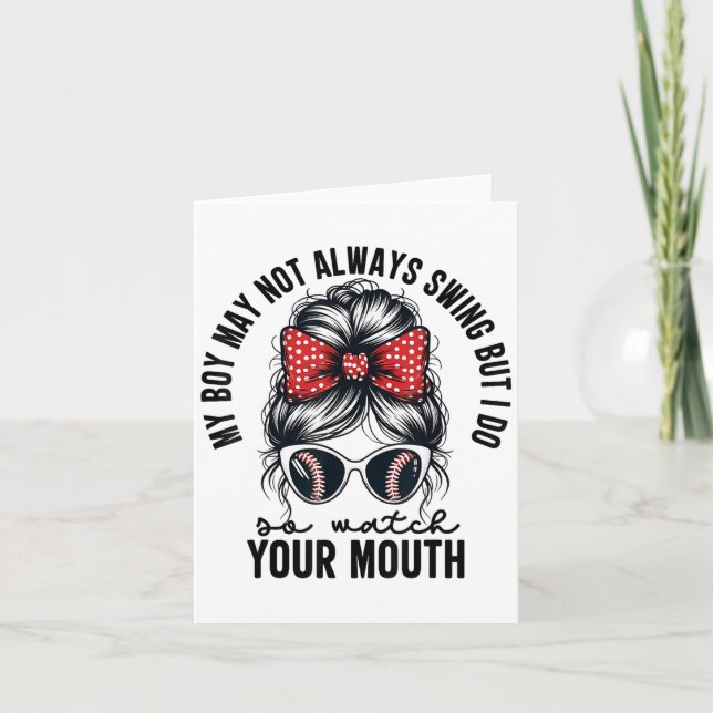 Tarjeta My Boy May Not Always Swing But I Do So Watch Your (Anverso)