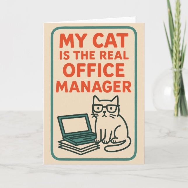 Tarjeta My Cat Real Office Manager – Funny Work From home (Anverso)