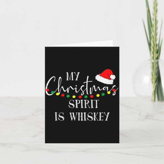 Tarjeta My Christmas Srit Is Whiskey Liquor Drinker Christ (Anverso)