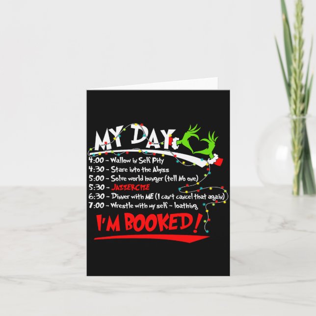 Tarjeta My Day I'm Booked Christmas Schedule Time  (Anverso)