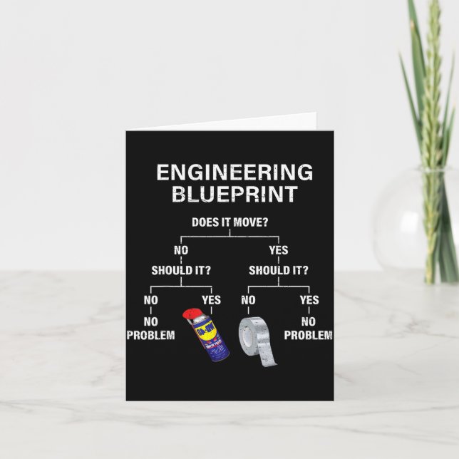Tarjeta My Engineering Blueprint - Funny Engineer  (Anverso)