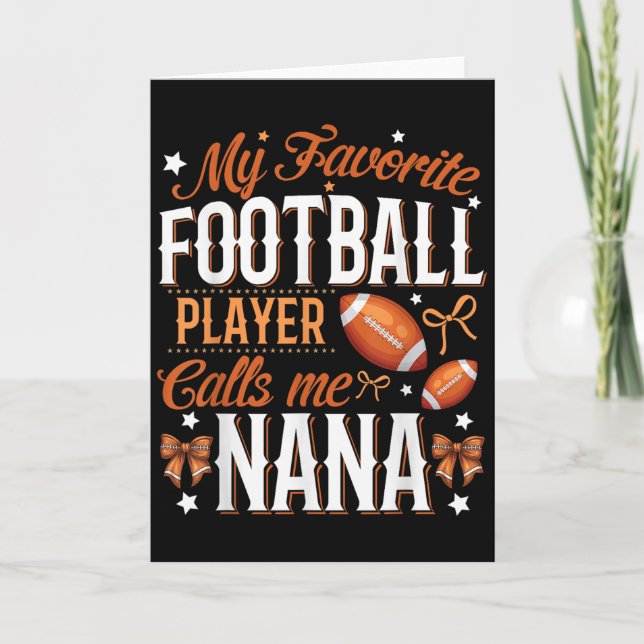 Tarjeta My Favorite Football Player Calls Me Nana Football (Anverso)