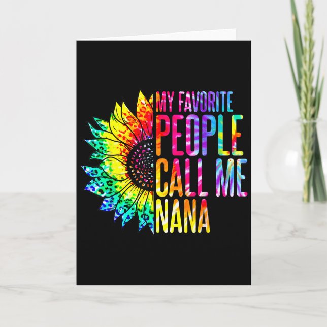 Tarjeta My Favorite People Call Me Nana Grandma Sunflower  (Anverso)