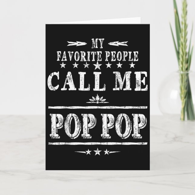 Tarjeta My Favorite People Call Me Pop Pop  (Anverso)