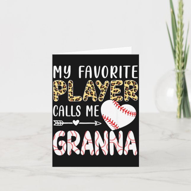 Tarjeta My Favorite Player Calls Me Gr Baseball Leopard  (Anverso)