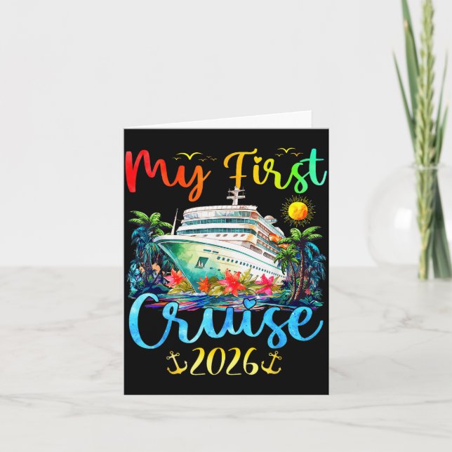 Tarjeta My First 2026 Cruise Trip Kids Vacation Matching F (Anverso)