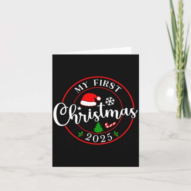 Tarjeta My First Christmas 2025 1st Christmas Family Match (Anverso)