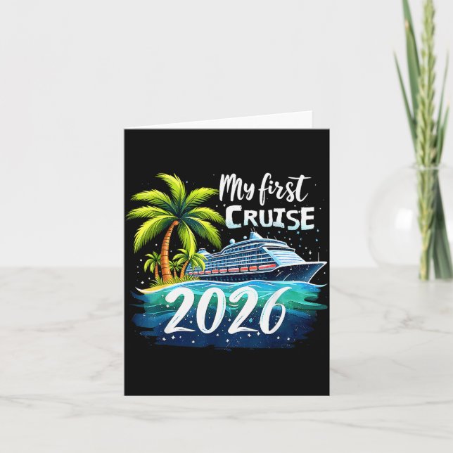 Tarjeta My First Cruise 2026 Funny First Time Cruise Vacat (Anverso)