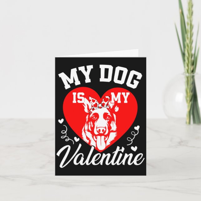 Tarjeta My German Shepherd Is My Valentine Dog Lover Valen (Anverso)