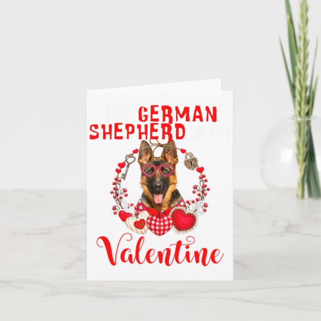 Tarjeta My German Shepherd Is My Valentine Funny Dog Lover (Anverso)