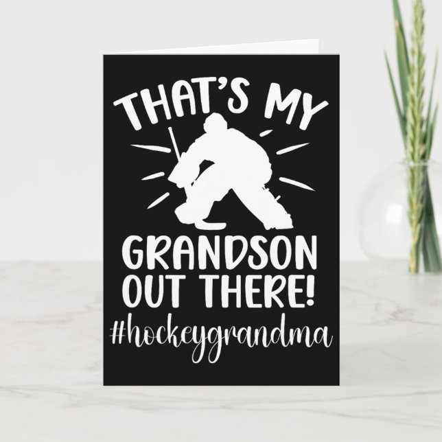 Tarjeta My Grandson Hockey Grandma Ice Hockey Player Grand (Anverso)