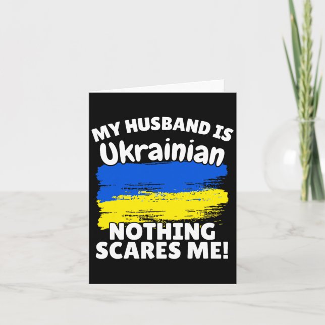 Tarjeta My Husband Is Ukrainian Funny Ukraine Flag Gift Fo (Anverso)