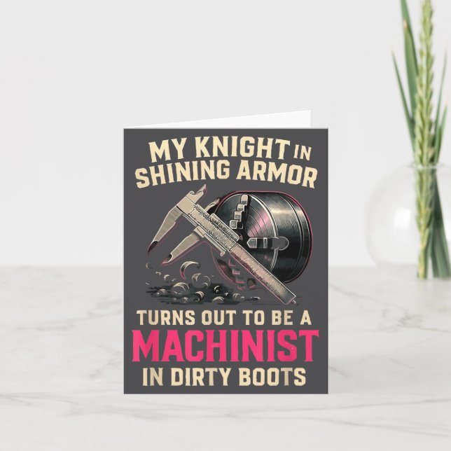 Tarjeta My Knight In Machinist Wife Girlfriend Funny Anniv (Anverso)