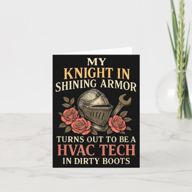 Tarjeta My Knight In Shining Funny Hvac Tech Wife Women Gi (Anverso)