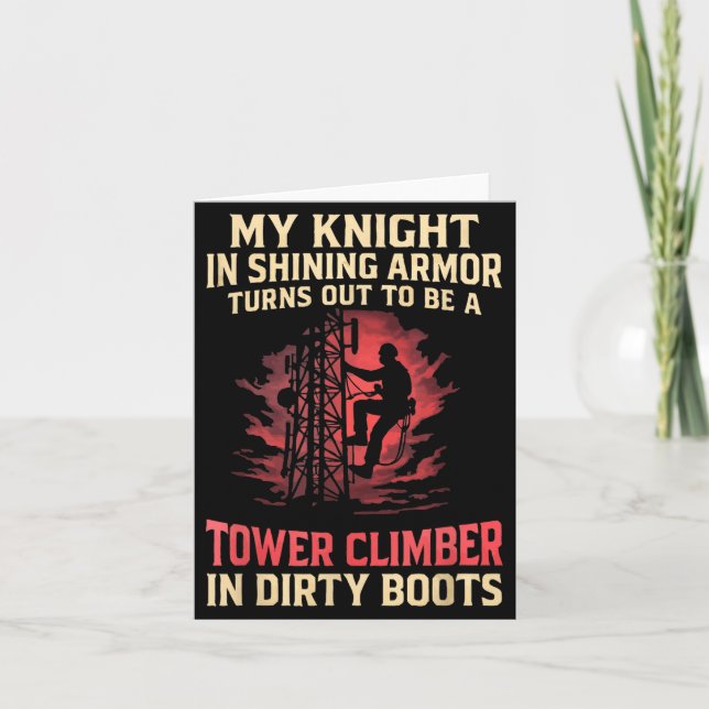 Tarjeta My Knight In Shining Funny Tower Climber Wife Wome (Anverso)